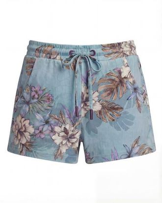 Lords of Harlech Exotic Floral Womens Drawstring Short in Exotic Floral Teal at Nordstrom, Size Xx-Large