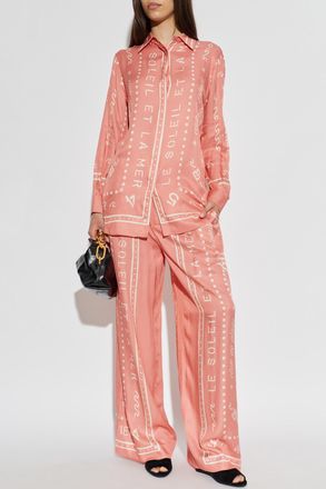 Balmain Printed Shirt, Womens, Pink