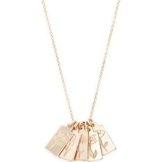 Set & Stones Tawney Birth Flower Necklace in Gold /5 Charm at Nordstrom