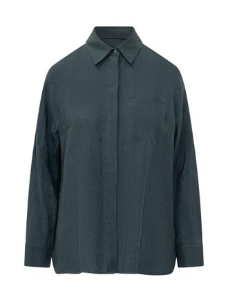 Max Mara Navy Blue Regular Solid Shirt