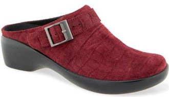 Munro Clarice Leather Clog in Wine Suede at Nordstrom, Size 10.5