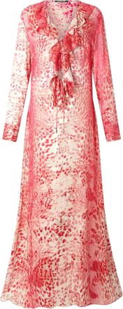 Roberto Cavalli Abito midi con stampa giaguaro - Rosso