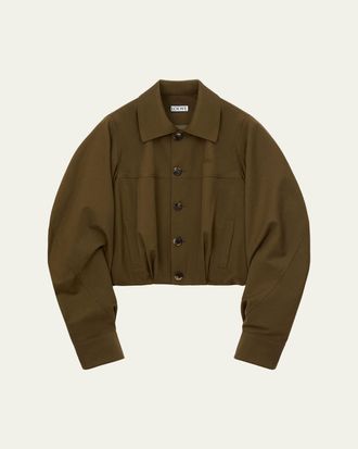 Loewe Single-Breasted Cotton Balloon Jacket