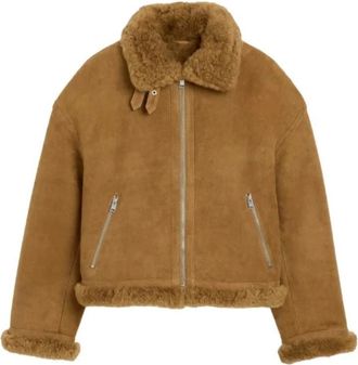 Ami Giacca Aviatore in Montone - - Jackets - Uomo - Marrone - M