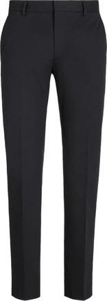 Ermenegildo Zegna Pantalon van comfortabel katoen - Heren - Slim Fit Broeken - Zwart - 4XL - Katoen - Broeken