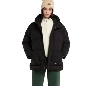 Dickies Winter Jackets, female, Black, Size: XS Eagleville Hooded Puffer