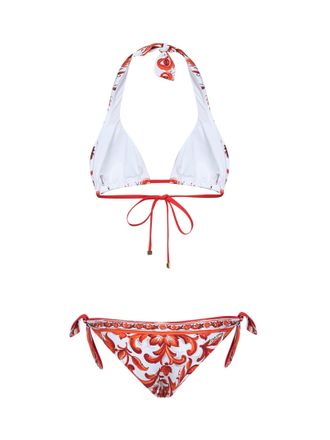 Dolce & Gabbana Maiolica-Print Bikini - Orange