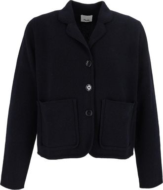 Allude Black Cropped Button Jacket