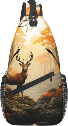 Generic Deer In The Thicket Sling Bag Adjustable Cross Body Bag Lightweight Chest Backpack For Traveling Men Runner