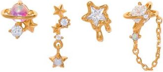 Girls Crew Lunar Dreams Set of 4 Stud Earrings in Gold at Nordstrom