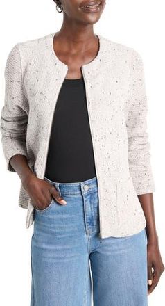 Nic+Zoe Woven & Knit Zip Jacket in Sugar Cookie at Nordstrom Rack, Size Small