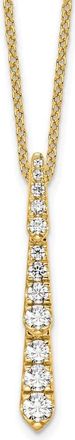 Diamond2Deal 14k Gold 0.40 Ct Lab Grown Diamond Vertical Slide Pendant Necklace 18