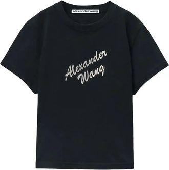 Alexander Wang Crystal-Embellished T-Shirt - Womens - Cotton