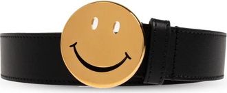 Moschino X Smiley Riem - Heren - Riemen - Zwart - 95 CM - Leer - Accessoires