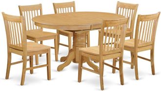 East West Furniture 7 PC Table and chair set - Kitchen dinette Table and 6 dinette Chairs