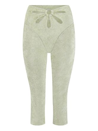 Collina Strada flower capri trousers - women - Polyester/Elastane - S - Green