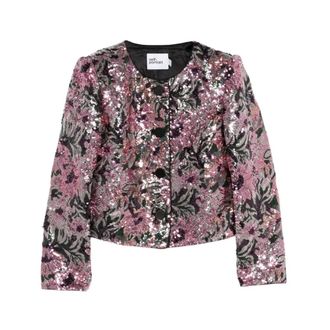 Self Portrait Jassen, Dames, Veelkleurig, S, Polyester, Floral Sequin Jacket