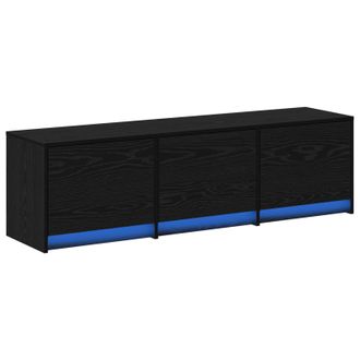 vidaXL Mueble De Tv Roble Negro 140 X 34 X 40 Cm Madera De Ingenier&iacute;a Vidaxl