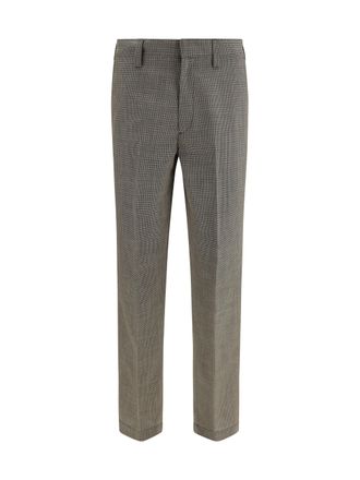 Prada Mens Tailored Wool Trousers Military Green Fleece (ovis Aries)