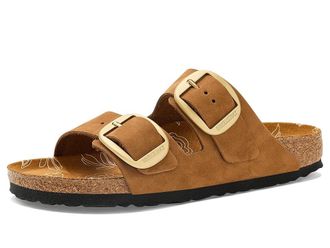 Birkenstock Arizona Big Buckle Printed Footbed - Nubuck Womens Dress Sandals Mink : EU 42 (US Womens 11-11.5) Narrow, Leather