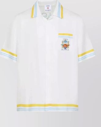 Casablanca tennis landscape cuban collar silk shirt