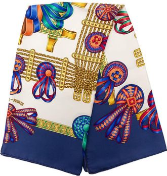 Herm&egrave;s Pre-owned Hermes Les Rubans du Cheval Silk Scarf 90 Ladies PPG8I50C0590ZXL3