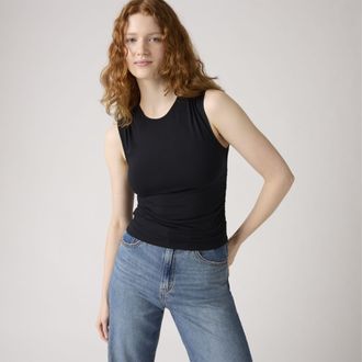 Levi's Crystal Ruched Top - Womens - L - Black