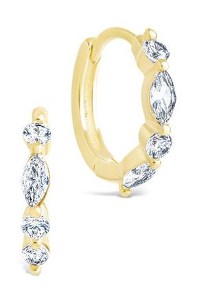 Sterling Forever Kensington Cubic Zirconia Hoop Earrings in Gold at Nordstrom