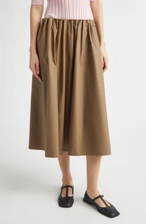 Nackiy&eacute; Summer Wine Cotton Twill Skirt in Tobacco at Nordstrom, Size 10 Us