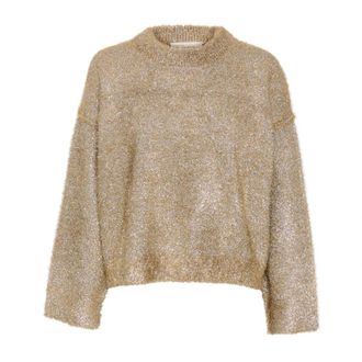 Karen by Simonsen Zachte Gebreide Trui Simply Taupe - Dames - Ronde hals truien - Beige - L - Truien & Vesten