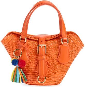Dolce & Gabbana Coffa Capri Woven Straw Tote in 8Z286 Arancio/orange at Nordstrom