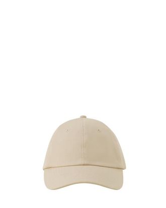 Lanvin Label Cotton Cap in Beige at Nordstrom, Size Medium