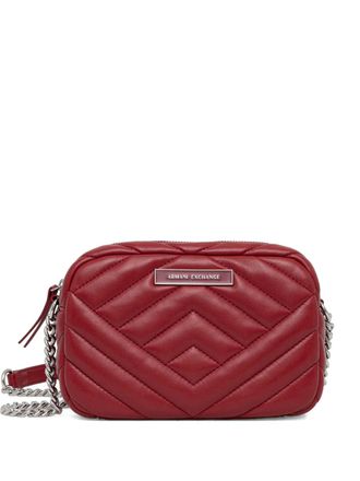A|X Armani Exchange quilted-pattern crossbody bag - women - Polyester/Polyester - One Size - Red
