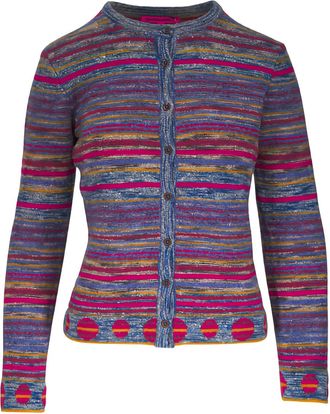 The Elder Statesman Cardigan Explorer a righe - Blu