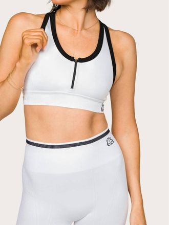 Alala Barre Zip Bra In White