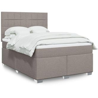vidaXL Vidaxl - Cama Box Spring Con Colch&oacute;n Tela Gris Taupe 160x200 Cm