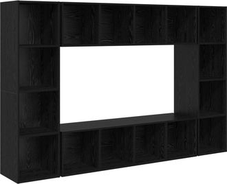 vidaXL TV Cabinet 4 pcs Black 37 x 37 x 142.5 cm Engineered wood vidaXL