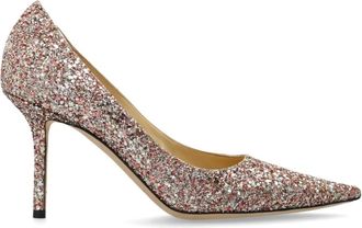 Jimmy Choo London Love 85 Glitter Pumps - Dames - Pumps - Roze - 35 EU - Schoenen