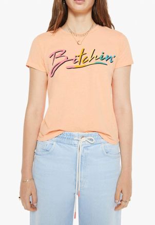 Mother Lil Goodie Goodie Bitchin Tee In Peach