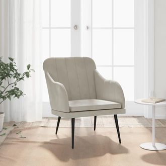 vidaXL Sill&oacute;n De Terciopelo Gris Claro 63x76x80 Cm Vidaxl