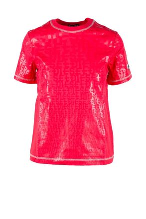 Diesel Fuchsia Patterned Stretch Cotton T-Shirt