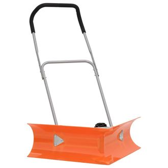 vidaXL Vidaxl - Pala Quitanieves De Doble &Aacute;ngulo Mango Extensible Acero Naranja