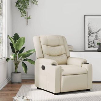 vidaXL Poltrona Reclinabile Crema in Similpelle - Vidaxl