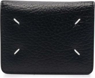 Maison Margiela Stiksel-detail leren portemonnee - Dames - Portefeuilles - Zwart - ONE Size - Leer - Accessoires