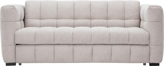 Miliboo Sof&aacute; Convertible De Dise&ntilde;o De 3 Plazas En Tela Efecto Terciopelo Texturizado Beige Corto