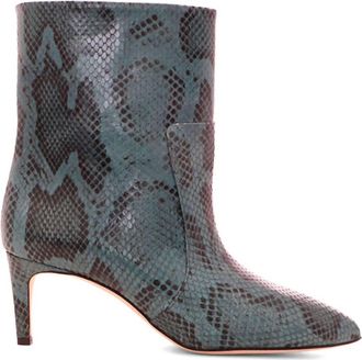 PARIS TEXAS Womens Python Seamed Ankle Bootie In Blue Grey