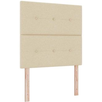 vidaXL Cama Box Spring Led Con Cabecera Crema 90 X 200 Cm Tela Vidaxl