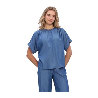 Minus Dames, Blouses & Shirts, Blauw, Maat: L