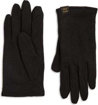 Cole Haan Classic Wool Blend Gloves in Black at Nordstrom, Size Large