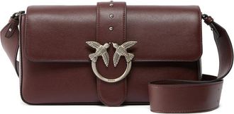 Pinko Medium Love Studded Bird Leather Shoulder Bag